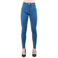 thumbnail image 1 of Red Fox Women & Junior Blue High Waist Skinny Jeans Super Stretch Denim Comfort with 5 Pockets, 1 of 7