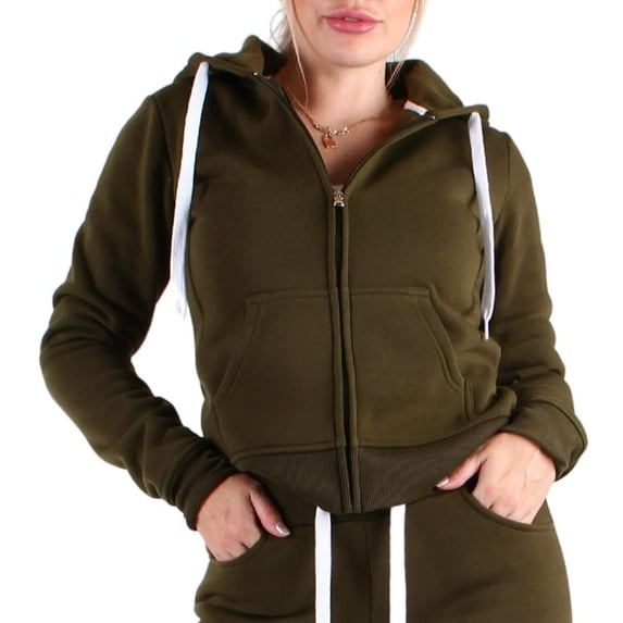 Red Fox Women's Casual Slim-Fit Fleece Full-Zip Athletic Hoodie Jacket with Pocket - Active, Running, Workout