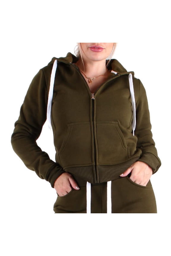 Women's Casual Slim-Fit Fleece Full-Zip Athletic Hoodie Jacket with Pocket - Active, Running, Workout