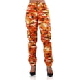 thumbnail image 1 of Red Fox Women's High Waist Camouflage Military Cargo Jogger Pants - Army Casual Orange Camo, Medium, 1 of 6