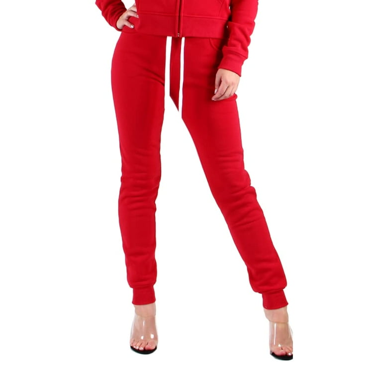 Red Fox Women s Slim Fit Warm Comfy Fleece Jogger Sweatpants with Pockets Athletic Running Workout Sports Pants