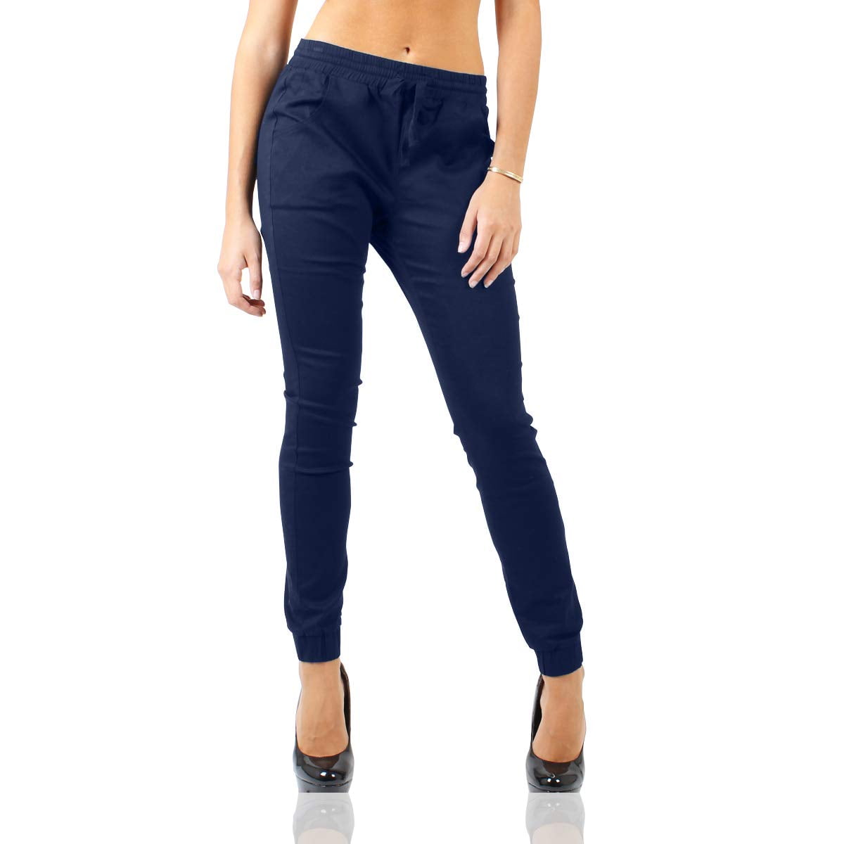 Red Fox Women s Twill Jogger Pants Casual Comfy Ultra Stretch
