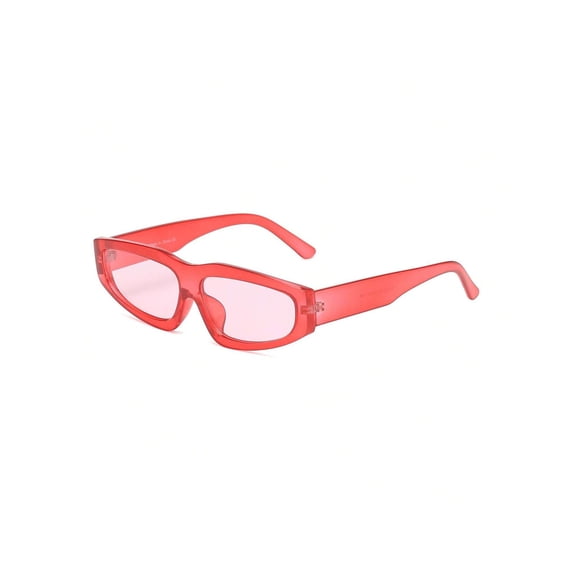 Red Frame Pink Lens Sunglasses - UV400 Protection Women’s Trendy Daily Eyewear