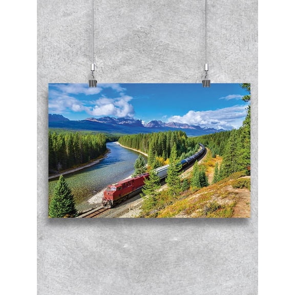 Red Freight Train Moving Poster -Image by Shutterstock