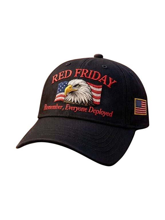 Red Friday Art Printed Hat, Casual Vintage Baseball Cap, Unisex Outdoor Sun Visor Accessory, Adjustable Travel Sports Headwear, Fashion Streetwear Prop