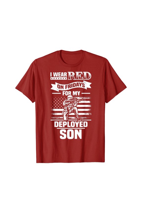 Red Friday For My Son Military Troops Deployed Wear T-Shirt