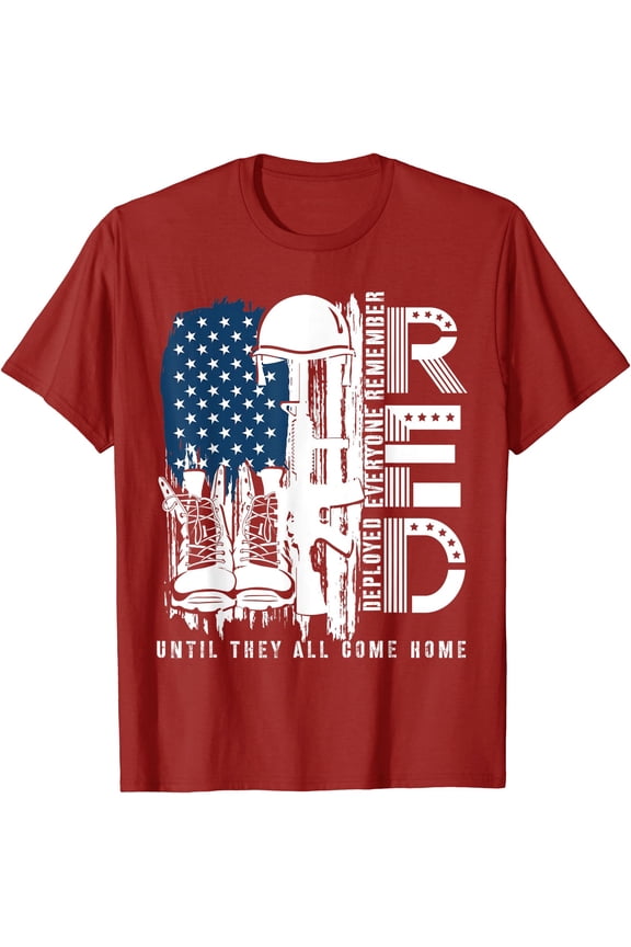 Red Friday Military We Wear Red Support Our troops US Flag T-Shirt, Vintage Birthday Gift