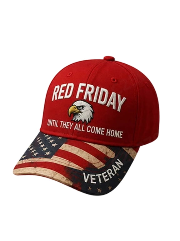 Red Friday Patriotic Baseball Cap, Remember Everyone Deployed Hat, Adjustable Casual Headwear for Men Women