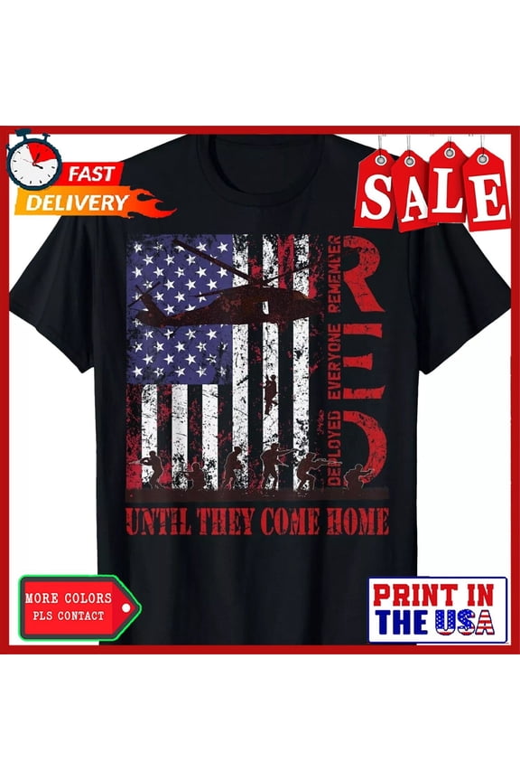 Red Friday Remember Everyone Deployed US Flag Military Deployment Support T-Shirt