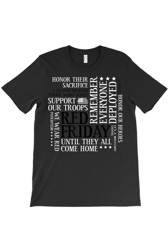 Red Friday Support Our Troops Military Word Cloud, Appreciation G18398 Unisex T-Shirt, Up to Size 5XL