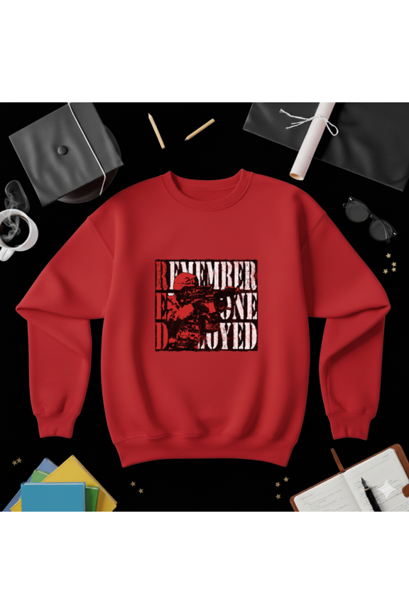 Red Friday Support Our Troops Remember Everyone Deployed Sweatshirt, up to size 5XL