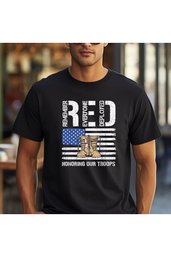 Red Friday Veterans Day T‑Shirt – R.E.D. Friday “Remember Everyone Deployed” Tee, Patriotic Military Support Shirt