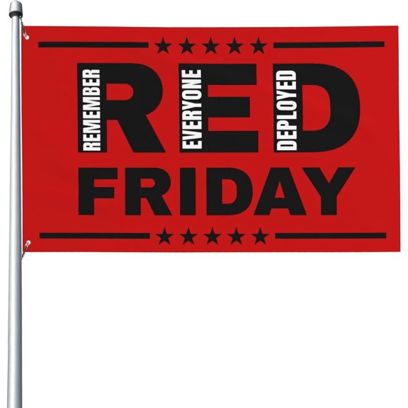 Red-Friday flag Remember-Everyone-Deployed Yard Flags 3x5 Garden Banner Single Side