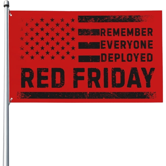 Red Friday flag Remember Everyone Deployed Yard Flags 3x5 Garden Banner Single Side