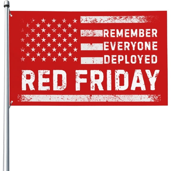 Red Friday flag Remember Everyone Deployed Yard Flags 3x5 Garden Banner Single Side