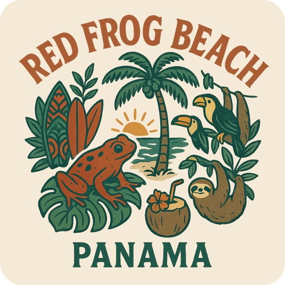 Red Frog Beach Panama Keepsakes Souvenir Vinyl Sticker – Destination Travel Keepsake Collectible (4-Inches Wide)