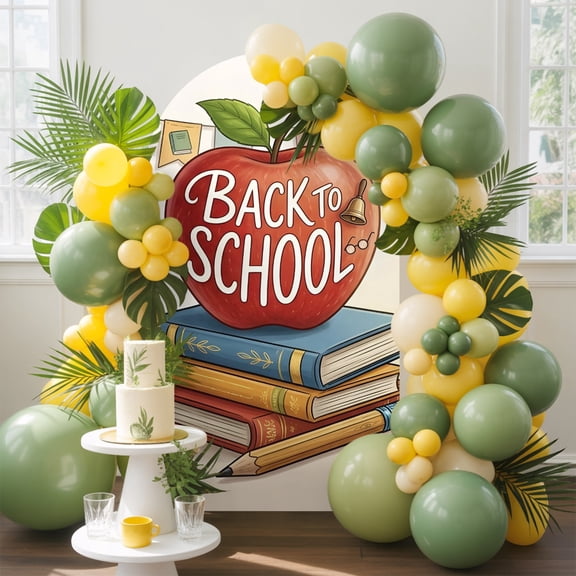 Red Fruit Arch Backdrop Cover, 4FT, Back to School Academic Books Pencil Classic Spandex Arch Covers Double-Sided Backdrop for Wedding Birthday Party Photo Background Decoration