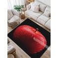 thumbnail image 1 of Red Fruit Area Rug for Bedroom 3x5 Ft Real Black Background Super Soft fuzzy Throw Rug Non-Slip Fluffy Plush Indoor Floor Carpet for Living Room Nursery Home Decor, 1 of 8