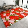 thumbnail image 1 of Red Fruit Strawberry Area Rug, Green Fresh Slices Soft Washable Rug, Anti-Slip Backing Decorative Rug For Living Room Bedroom Kitchen Dining Room Home Rug Laundry Room Rug 5x8ft, 1 of 6