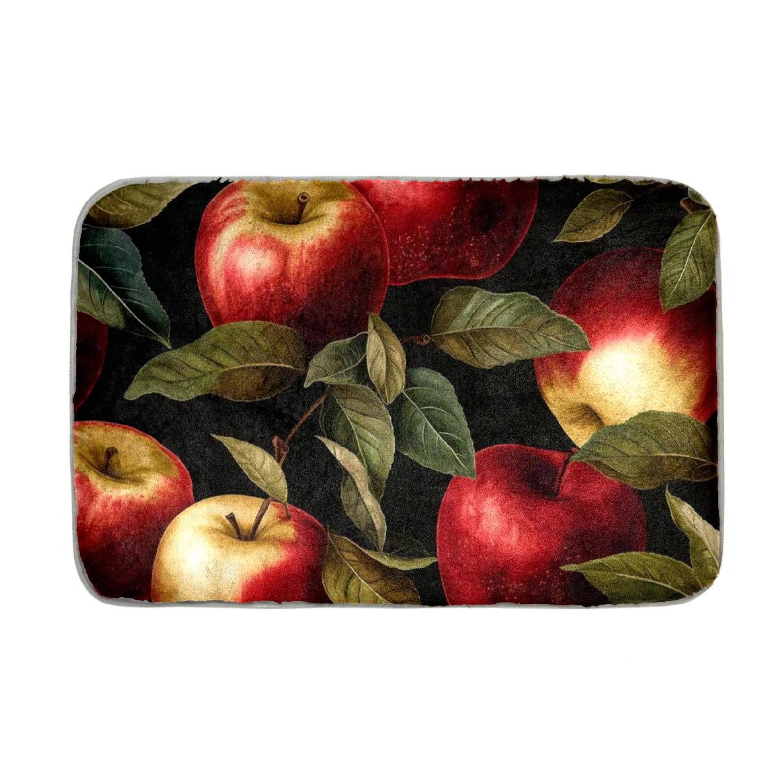 Red Fruits Faux Bunny Fluffy Plush Fur Rug Washable Area Rugs for ...