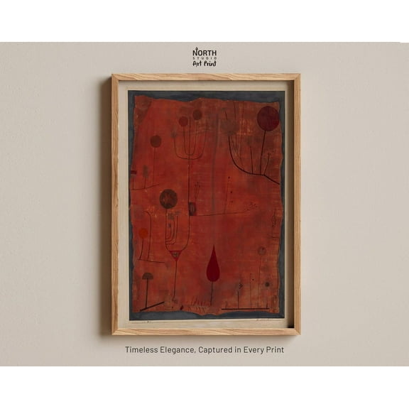 Red Fruits By Paul Klee Print, 1930S Art, Abstract Art, Vintage Art Landscape Print, Klee Art, Cubist Tree Print, Classic Wall Art Wall Art, Modern Wall Decor, 8x12 UNFRAMED