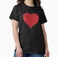 thumbnail image 1 of Red Furry Love Heart Holiday Inspired Funny Cute Graphic Design Cartoon Unisex T-Shirt, up to size 5XL, 1 of 2