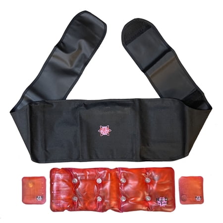 Red Fusion Heat Wrap Lumbar Hand Relieves Tight Muscles and Help Tension Stress Reusable