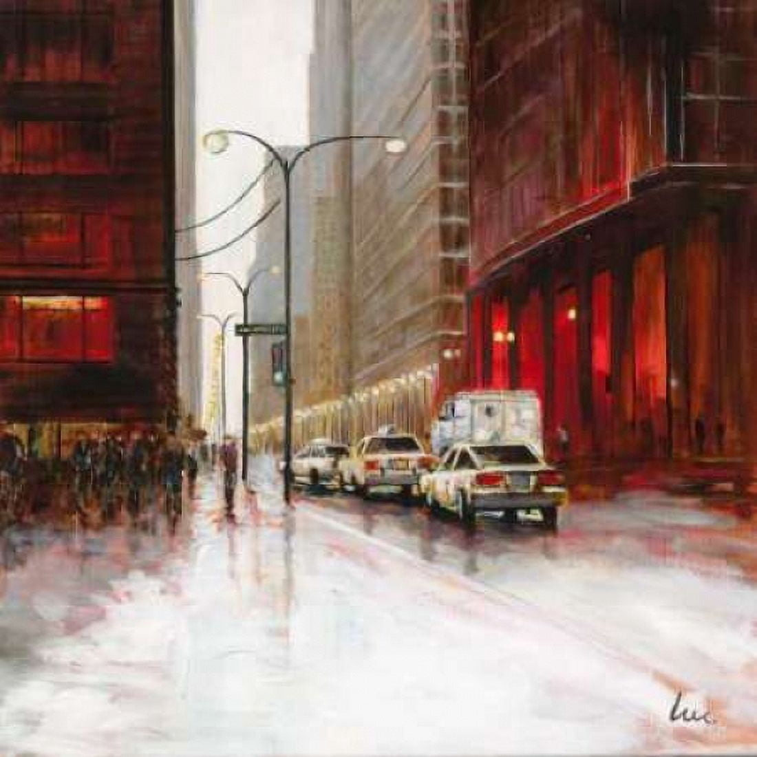 Red Fusion I Canvas Art - Luc (24 x 24)