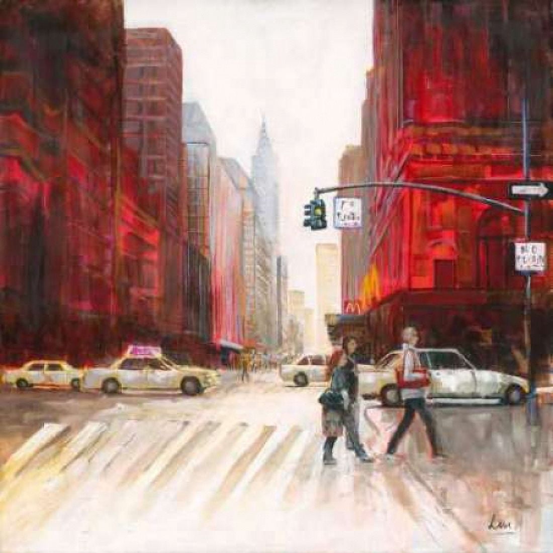 Red Fusion IV Canvas Art - Luc (24 x 24)