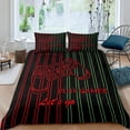 thumbnail image 1 of Red Gamer Bedding Sets Green Geometric Lines Duvet Cover Kids Boys Game Contoller Comforter Cover Patchwork Striped Gamepad for Adult Man Duvet Cover Set Breathable, Soft, 1 of 4