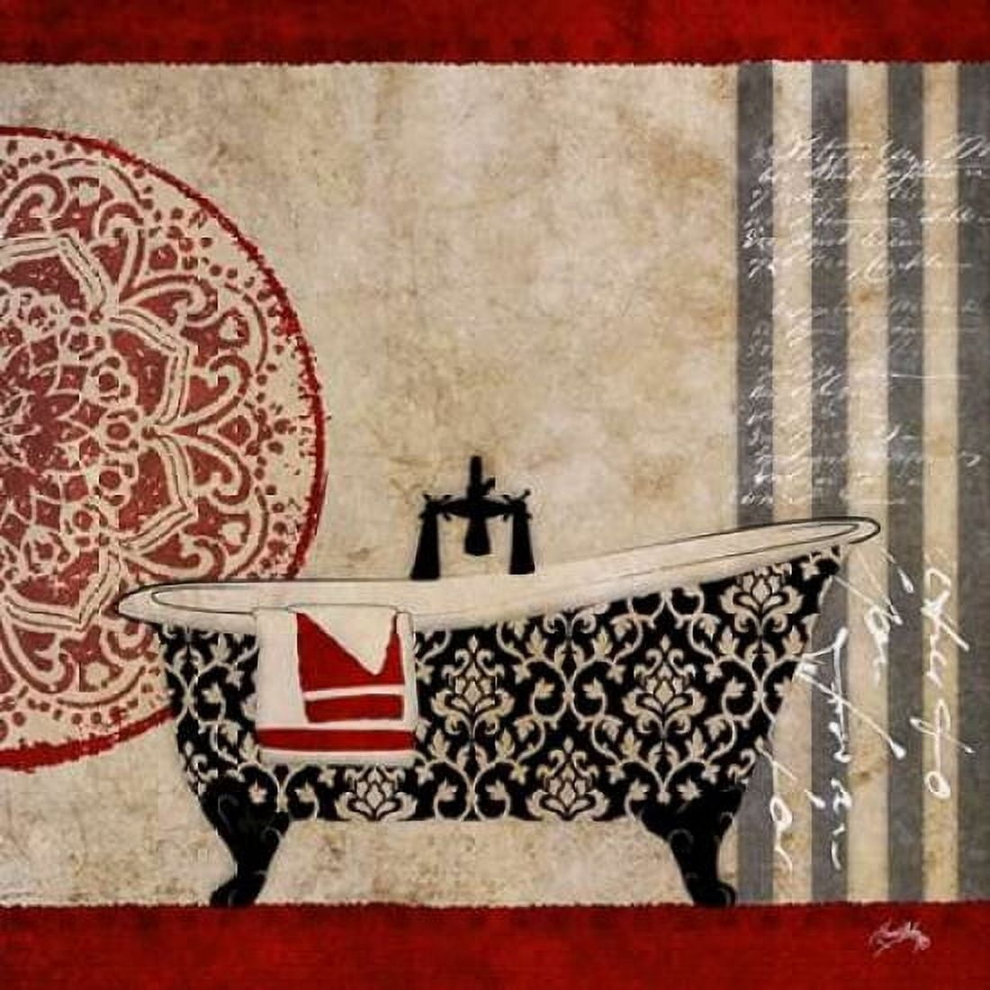 Red Garden Bath II Canvas Art - Elizabeth Medley (24 x 24)
