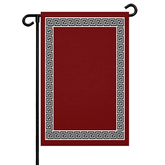 Red Garden Flag 12x18 Inch Greek Chinese Style Double Sided Small Decorative Garden Flags for Outside, Outdoor Yard Porch Lawn Decoration