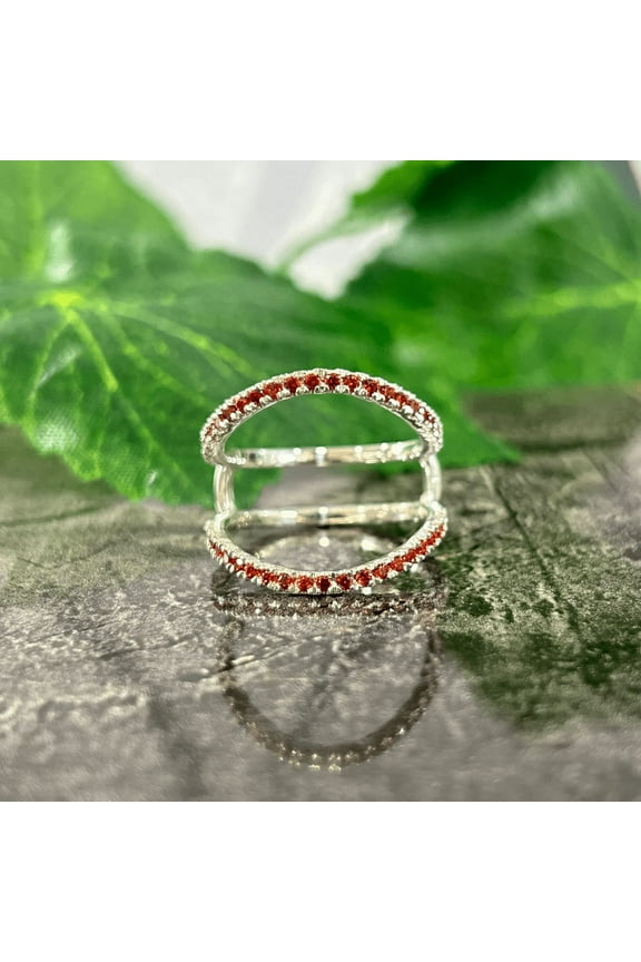 Red Garnet Aggie Ring Enhancer- Texas A&M Ring Guard in 925 Sterling Silver