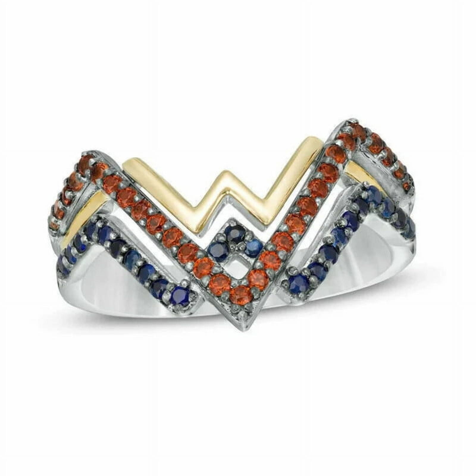 Red Garnet & Blue Sapphire Ring – Wonder Woman Inspired Promise & Engagement Ring in 925 Sterling Silver | Fine Jewelry for Women