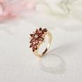 thumbnail image 1 of Red Garnet Engagement Ring - Nature Inspired Garnet Wedding Ring - Unique Gold Ring - Red Gemstone Statement Ring - Anniversary Ring For Her, 1 of 2
