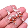 thumbnail image 1 of Red Garnet Multi Collet 925 Silver Plated Earring 1.95", Red Garnet Earring E_8044_337_28, 1 of 2