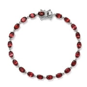 SHOP LC Red Garnet 925 Sterling Silver Bracelet for Women Jewelry Size 7.25" Ct 10.25 Birthday Christmas Gifts for Women