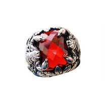 Red Garnet Ring, Silver Jewelry, 925 Silver Ring, Father's Day, Checker Garnet Scorpion Ring, January Birthstone Ring, Heavy Mens Ring, Spiritual Healing Gemstone, Christmas, Designer Mens Ring