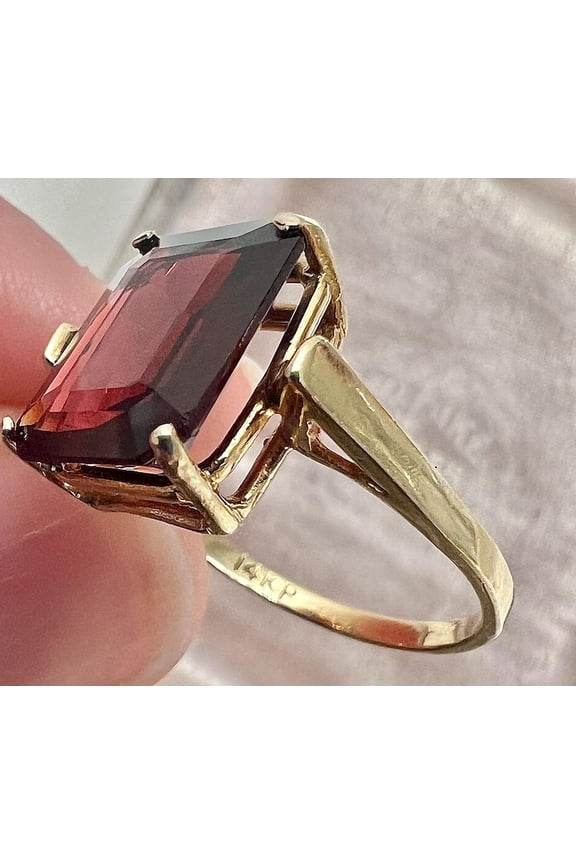 Red Garnet Rings January Birthstone Jewelry Handmade Rings Red Gemstone Rings Sterling Silver Ring Gift