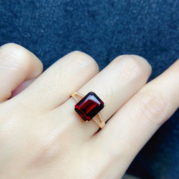 Red Garnet Rings January Birthstone Jewelry Handmade Rings Red Gemstone Rings Sterling Silver Ring Gift