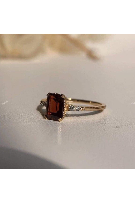 Red Garnet Rings January Birthstone Jewelry Handmade Rings Red Gemstone Rings Sterling Silver Ring Gift