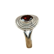 Red Garnet Stone 925 Sterling Silver Handmade Statement Ring Cut Stone Ring Gift Jewelry