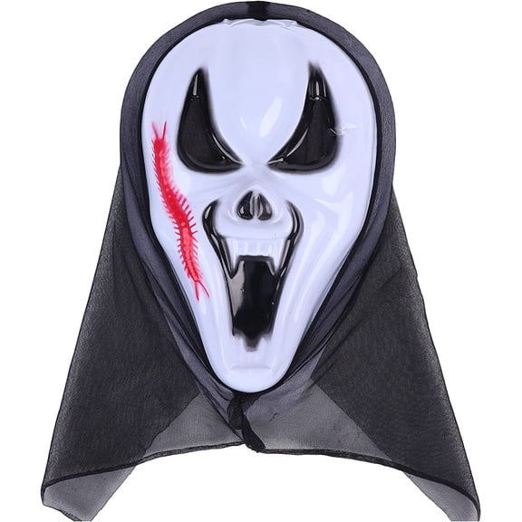 Red Gash Ghost Mask for Halloween Cosplay Costume Party Mask for Adult Unisex