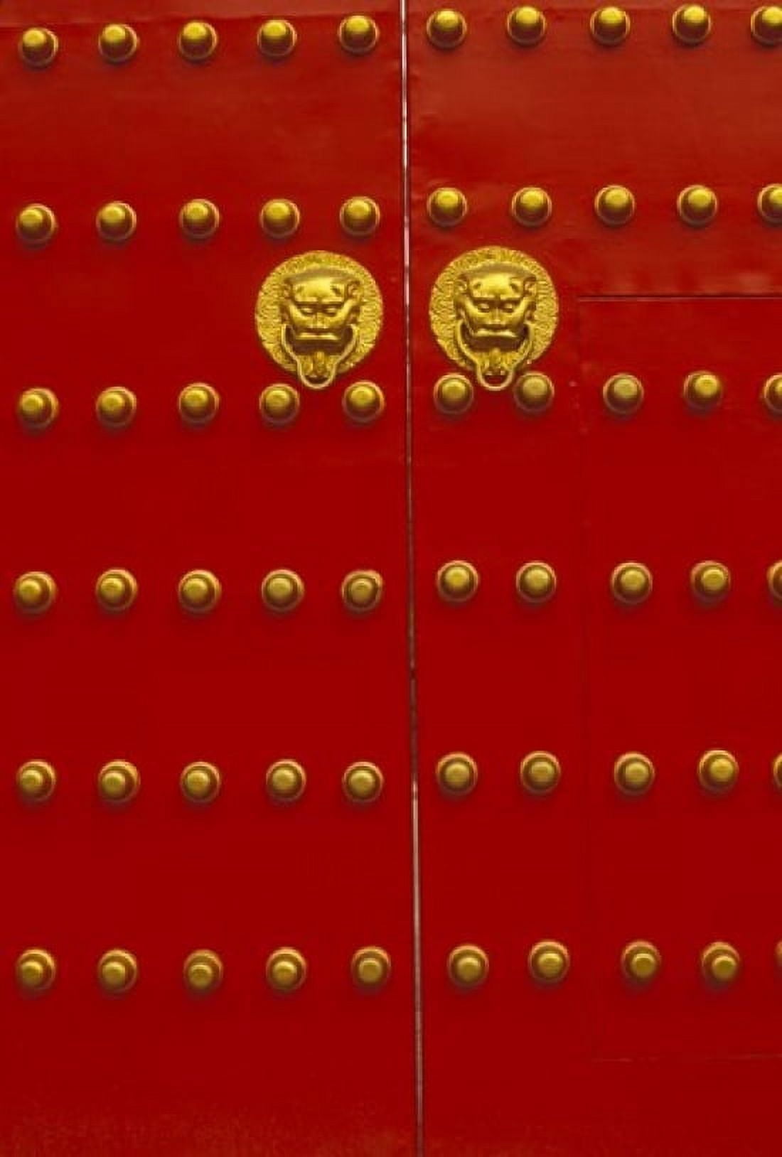 Red Gates by Forbidden City Beijing China Canvas Art - Walter Bibikow DanitaDelimont (24 x 35)