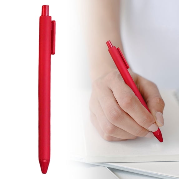Red Gel Ink Pens 0.5mm Retractable Ballpoint Pens Smooth Writing Fine Tip Click Pens Comfortable Grip Office Exam Writing Journaling Pens 6 Pack