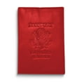 thumbnail image 1 of Red Genuine Cowhide Leather RFID Blocking Passport Wallet with 3 Interior Slots QGM22568, 1 of 2