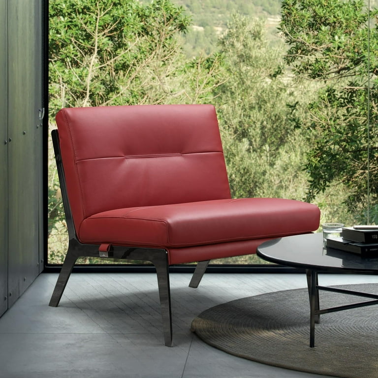 Red leather accent chair sale