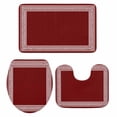 thumbnail image 1 of Red Geometric Bath Mat 3 Piece Bathroom Rug Set, Country Farm Traditional Chinese Tile Non Slip Bath Rug Contour Mat and Toilet Lid Cover, Absorbent Shower Mats Soft Bath Rugs and Mats Sets, 1 of 8
