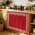 thumbnail image 1 of Red Geometric Cabinet Curtains 35"W x 35"L, White Greek Key Design Burlap Modern Art Sink Skirt for Bathroom Kitchen Self Adhesive, Desk Privacy Short Curtain for Under Sink Classroom Closet, 1 of 9