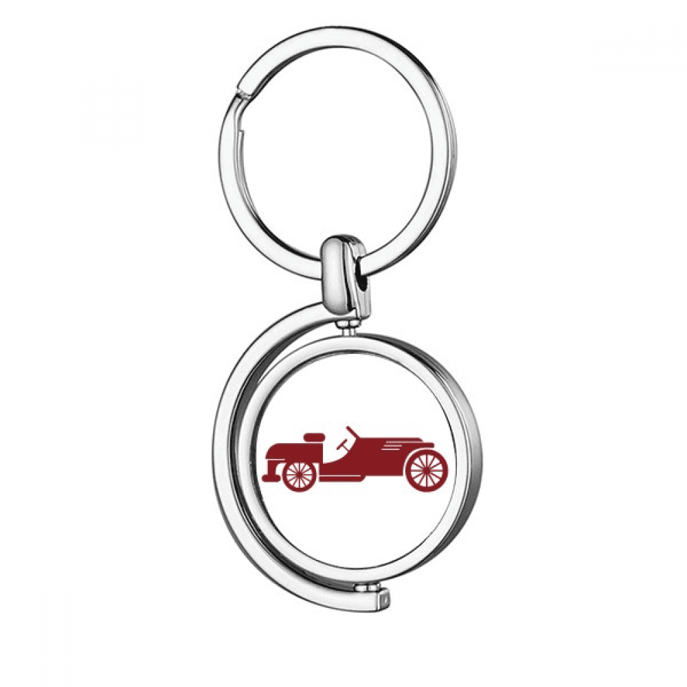 Red Geometric Classic Cars Outline Rotating Keychain Metal Keyring ...